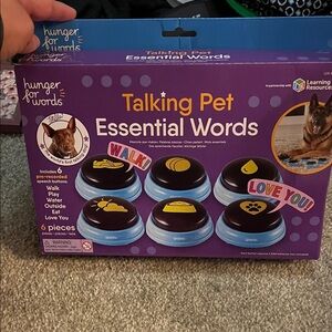 Hunger for Words Talking Pet Essential Words Dog Toy - Purple and Yellow